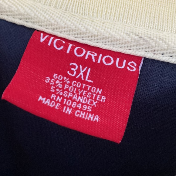 Victorious Retro Style Tracksuit Jacket Navy Blue w/White and Red Trim Size 3XL - Picture 3 of 13